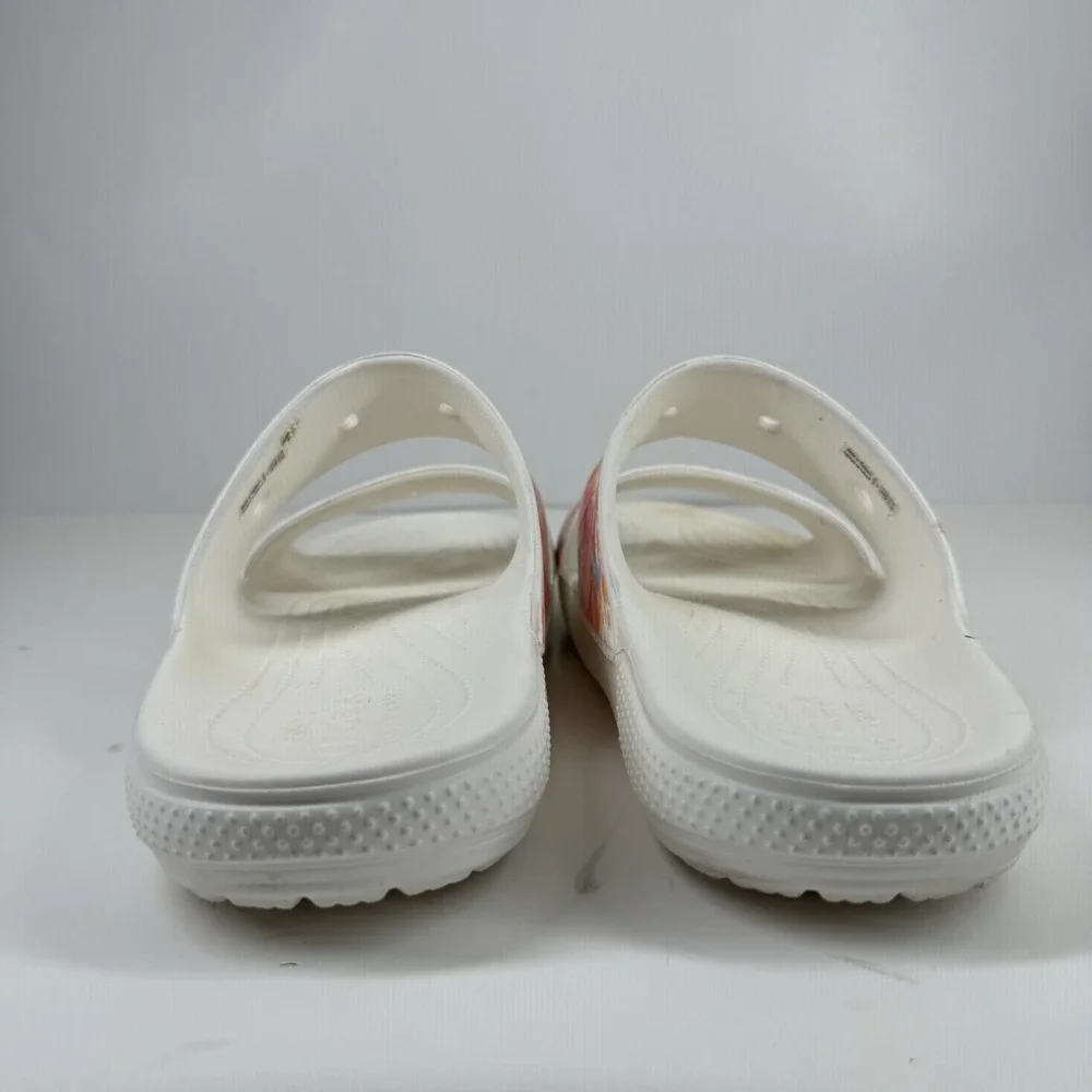 Crocs Classic Tie-Dye Graphic Men's‎ US 12 Multi/White Summer Slip-On Sandals